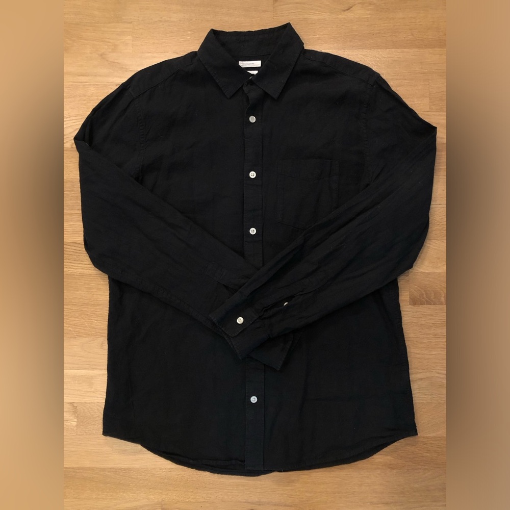 GAP Black Linen Button Down Shirt